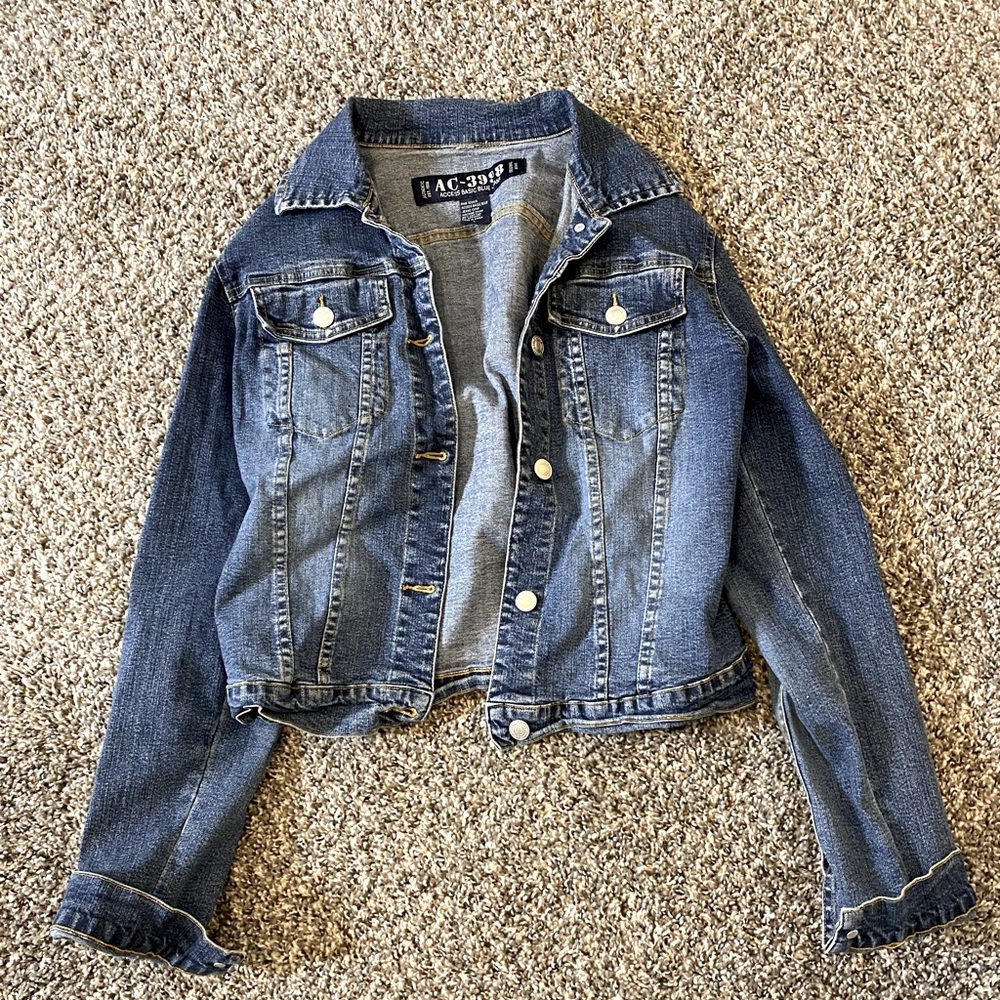 Distressed jean jacket